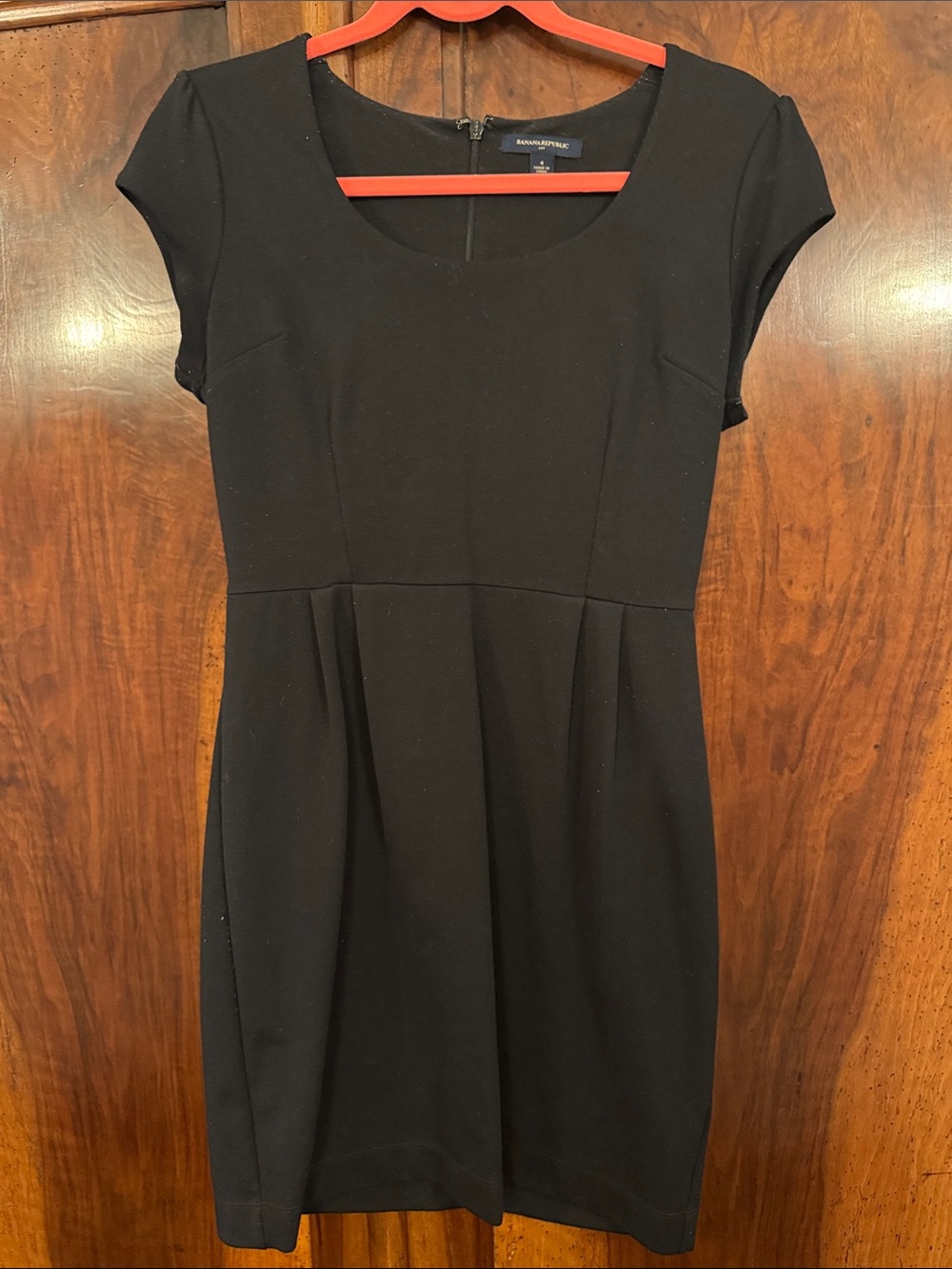 Banana Republic Black Cap Sleeve Scoop-Neck Fit & Flare Dress